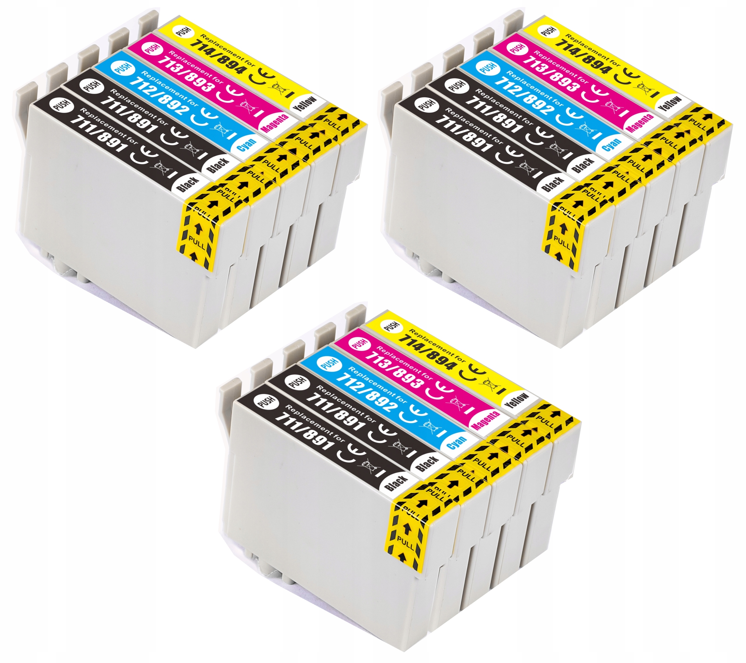 Originalex T0711 T0712 T0713 T0714 711 atrament pre Epson čierna (čierna), červená (purpurová), modrá (azúrová), žltá (žltá)